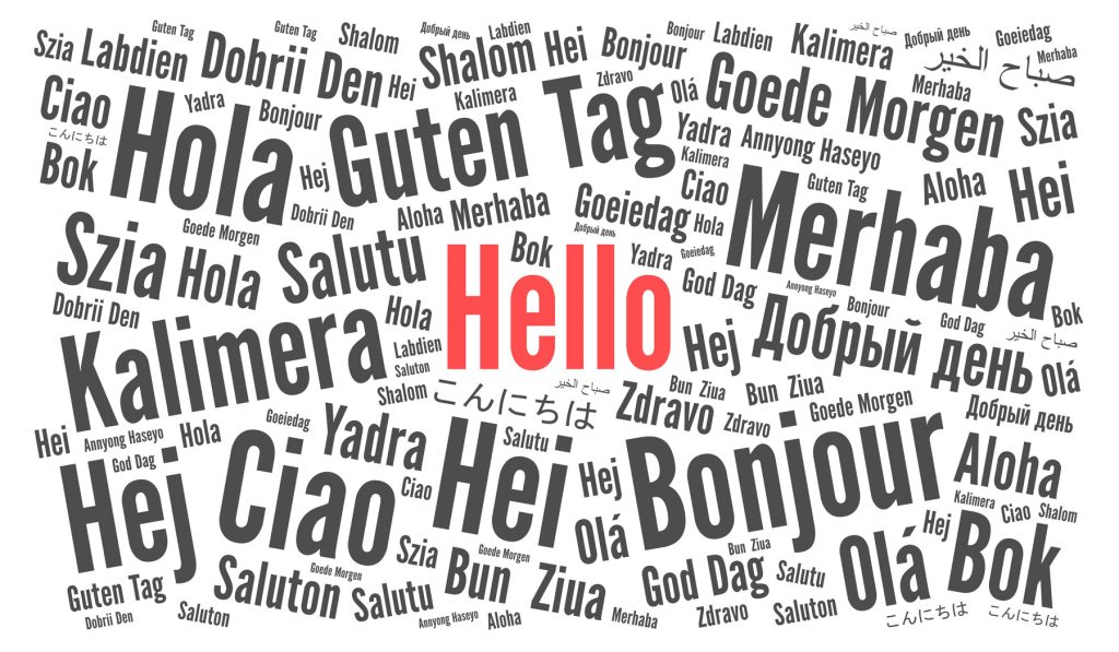 traduzione del saluto in varie lingue straniere